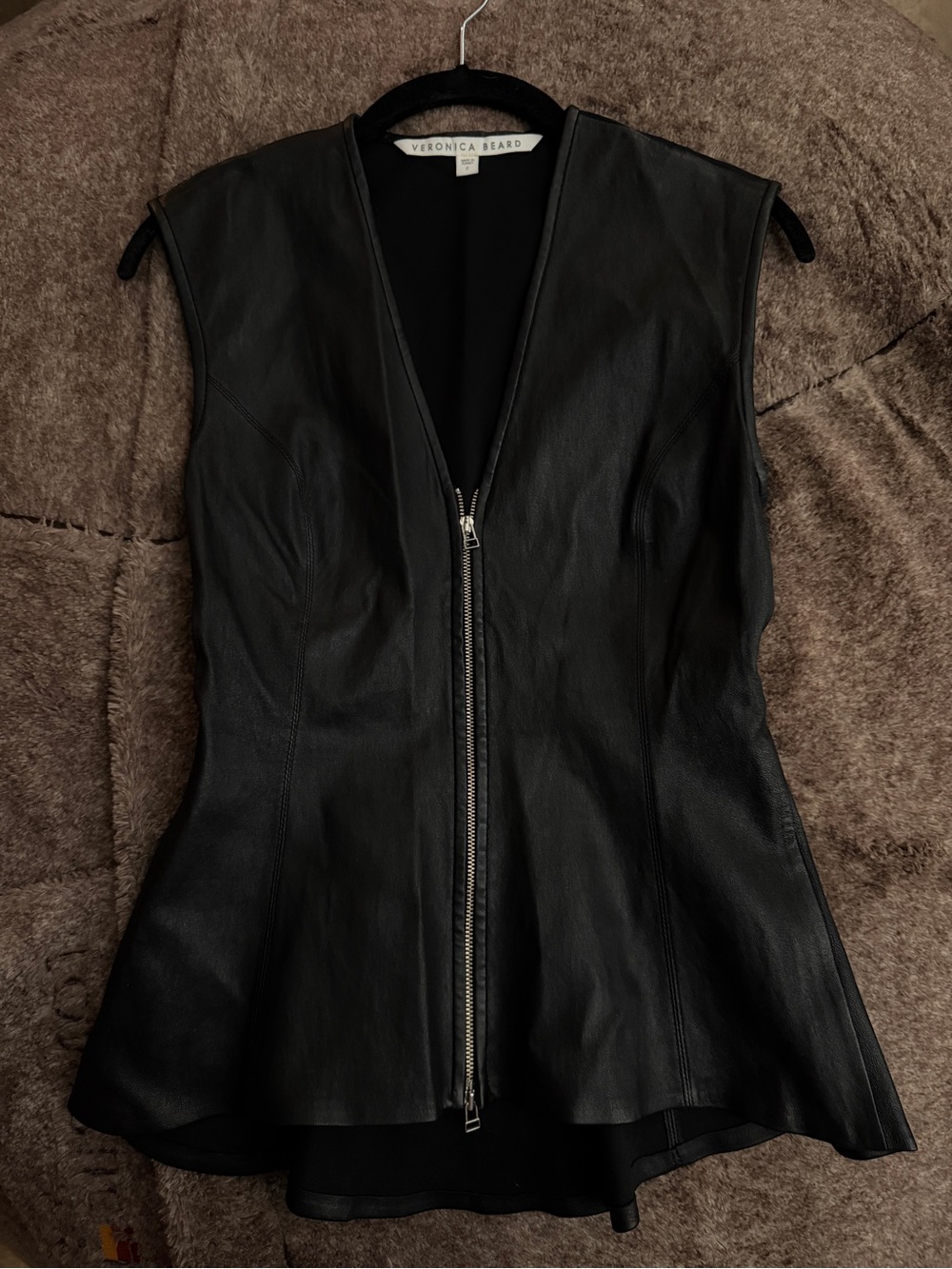 Veronica Beard Black Midnight Peplum Size 2 Double Zipper EUC Retail $695